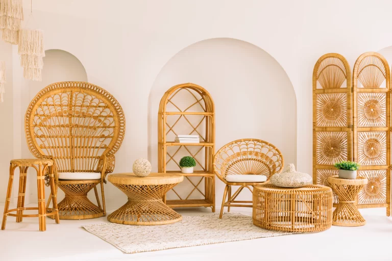 Rattan & Bamboo Interior Design for a 70m² Apartment – Natural, Elegant, and Relaxing